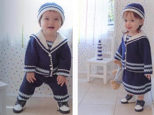 Námorný oblek so svojimi vlastnými rukami pre svojho syna alebo dcéru