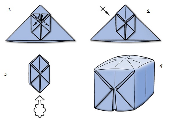snehuliak origami pre začiatočníkov