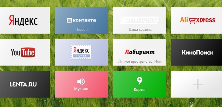 vytvorte záložku pre Yandex