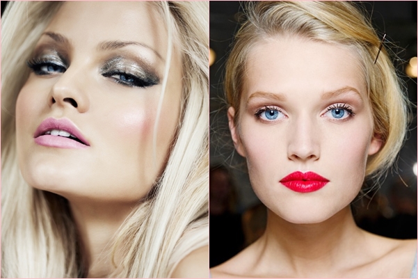 Romantický make-up na deň 14. februára pre modré, zelené a hnedé oči