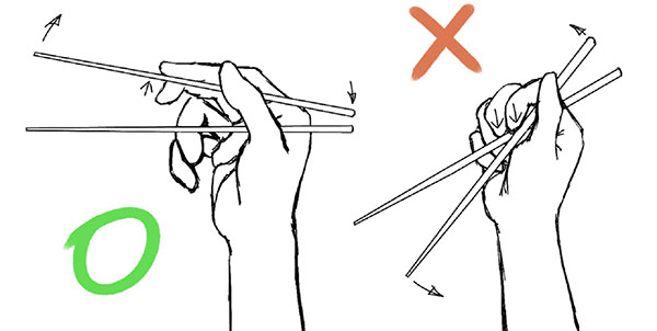 Ako držať palice pre sushi