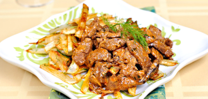 hrozienka stroganoff na tanier