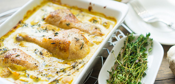 Jednoduchý recept: kurča s hubami v horčicovej smotane