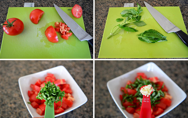 Grilované šampiňóny s paradajkovou a krevetkovou výplňou, lahodný recept