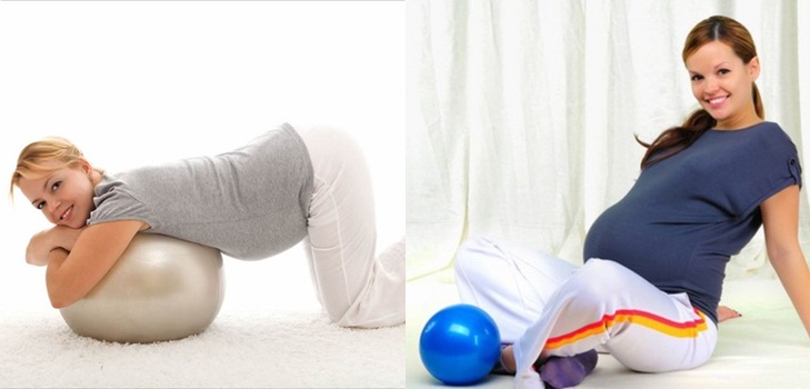 Efektívna gymnastika pre tehotné ženy na fitball